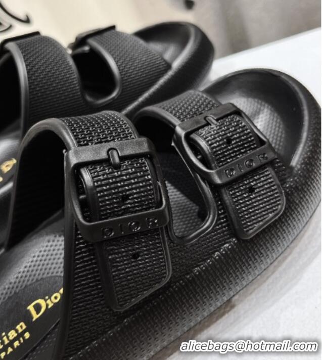 Fashionable Dior Rubber Slide Sandals D717022 Black