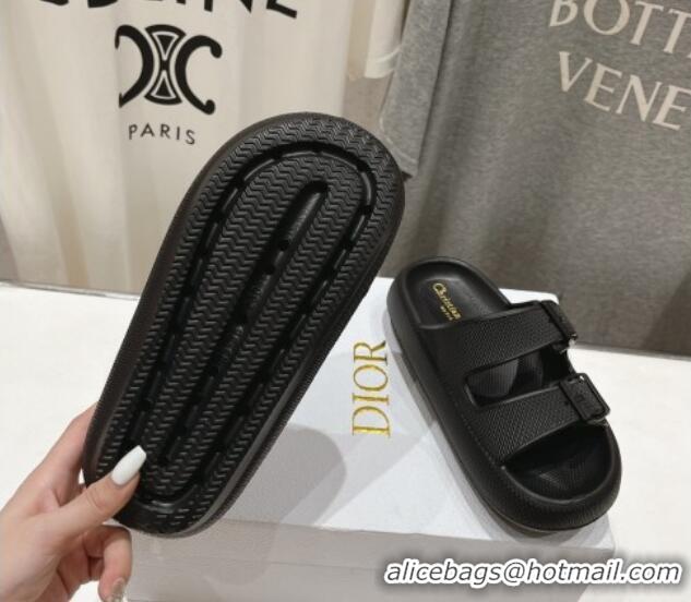 Fashionable Dior Rubber Slide Sandals D717022 Black