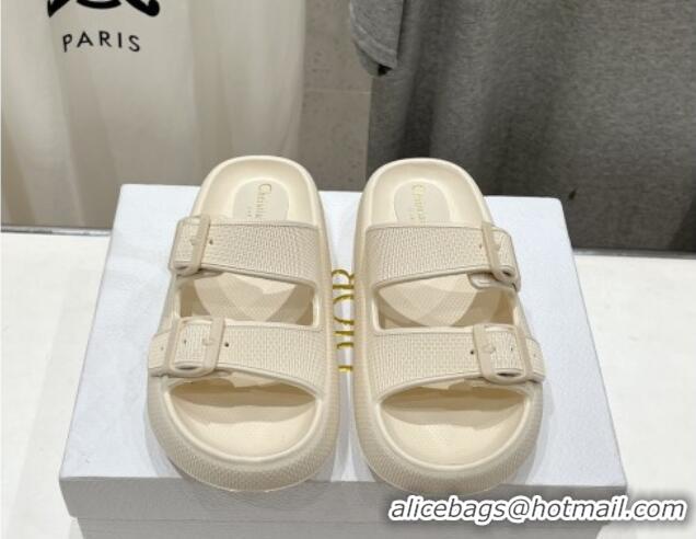 Grade Quality Dior Rubber Slide Sandals D71724 White