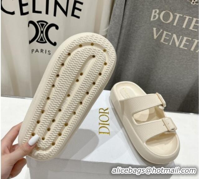 Grade Quality Dior Rubber Slide Sandals D71724 White