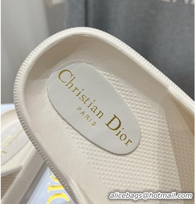 Grade Quality Dior Rubber Slide Sandals D71724 White