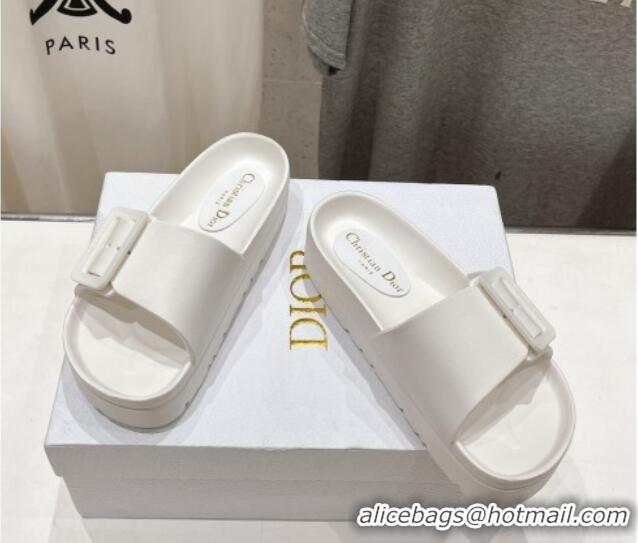 Most Popular Dior Rubber Slide Sandals D71728 White