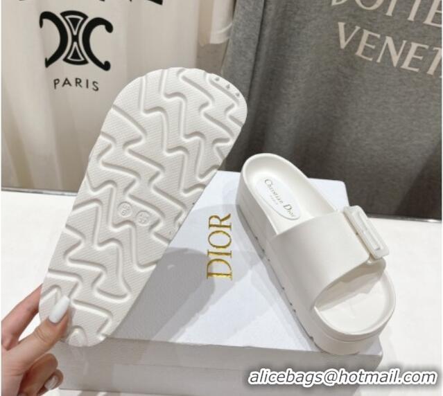 Most Popular Dior Rubber Slide Sandals D71728 White