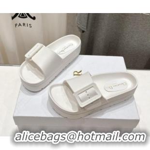 Pretty Style Dior Rubber Slide Sandals D71729 White