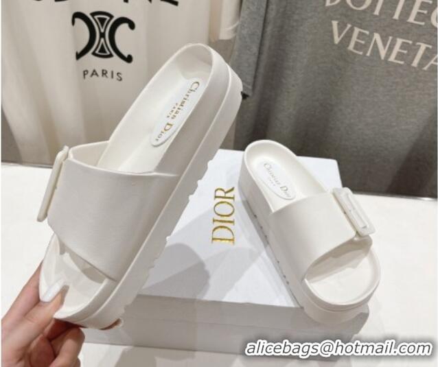 Pretty Style Dior Rubber Slide Sandals D71729 White