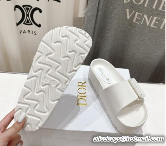 Pretty Style Dior Rubber Slide Sandals D71729 White