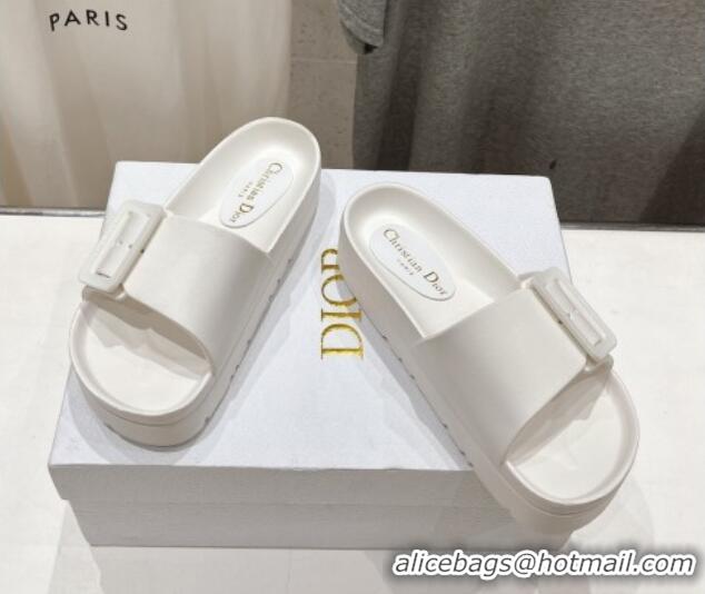 Pretty Style Dior Rubber Slide Sandals D71729 White