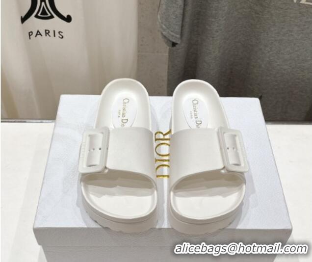 Pretty Style Dior Rubber Slide Sandals D71729 White