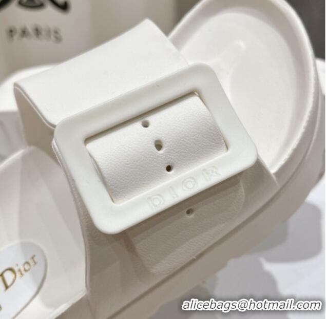 Pretty Style Dior Rubber Slide Sandals D71729 White