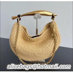 Grade Design Bottega Veneta Sardine Top handle Bag With Chain in Raffia Straw Crochet 796426 2024