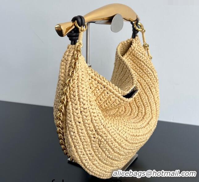 Grade Design Bottega Veneta Sardine Top handle Bag With Chain in Raffia Straw Crochet 796426 2024