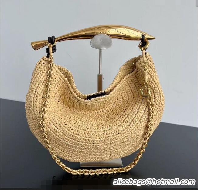 Grade Design Bottega Veneta Sardine Top handle Bag With Chain in Raffia Straw Crochet 796426 2024