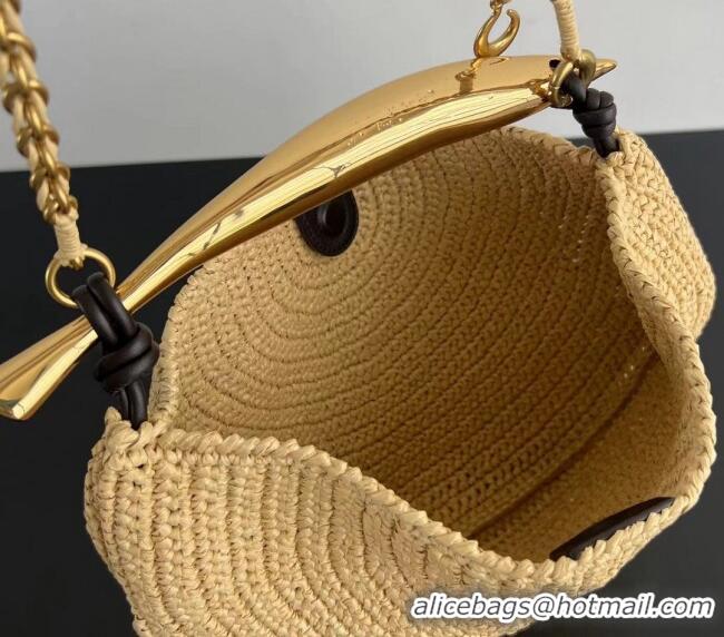 Grade Design Bottega Veneta Sardine Top handle Bag With Chain in Raffia Straw Crochet 796426 2024