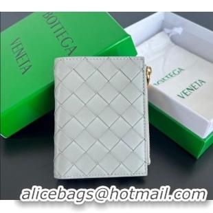 Promotional Bottega Veneta Intrecciato Leather Small Bi-Fold Wallet 742330 Agate Grey 2024