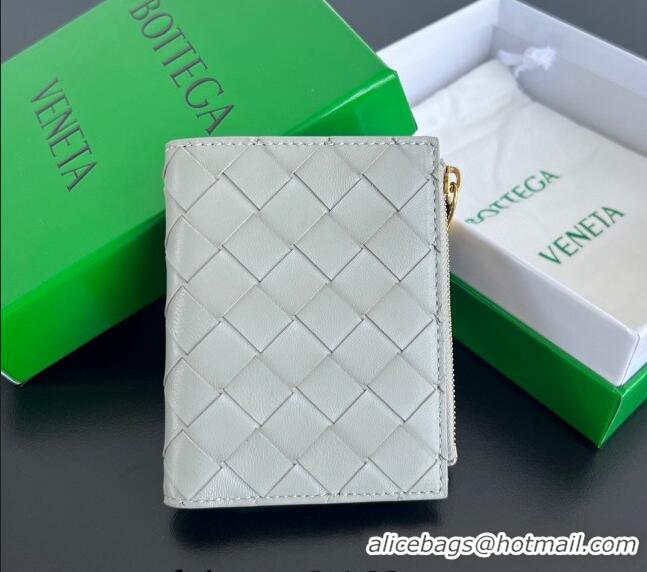 Promotional Bottega Veneta Intrecciato Leather Small Bi-Fold Wallet 742330 Agate Grey 2024