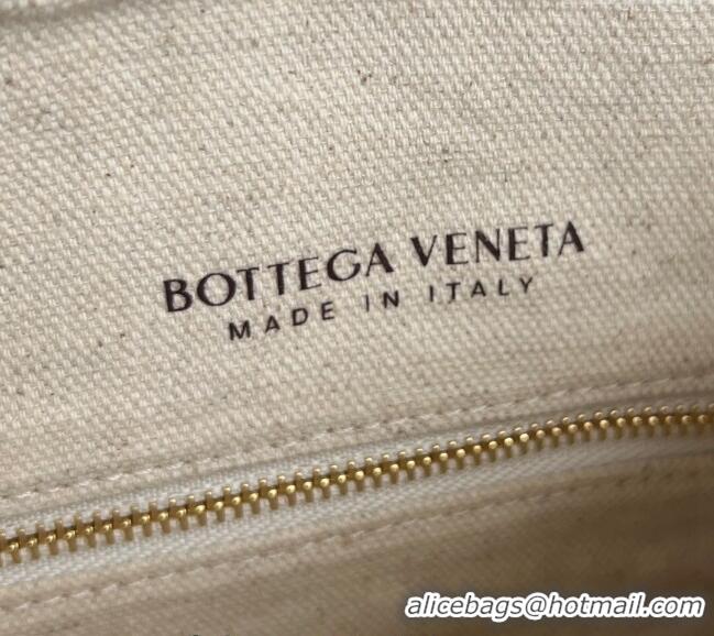 Best Price Bottega Veneta Medium Gemelli Shoulder Bag in Leather and Raffia Straw 786347 White 2024