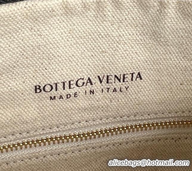 Super Quality Bottega Veneta Medium Gemelli Shoulder Bag in Leather and Raffia Straw 786347 Black 2024