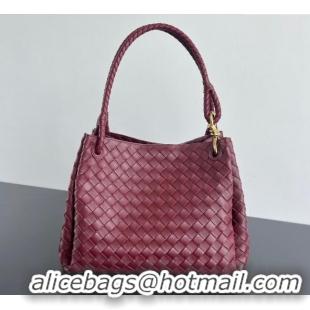 Low Cost Bottega Veneta Large Parachute Shoulder Bag in Intrecciato Leather 796571 Burgundy 2024