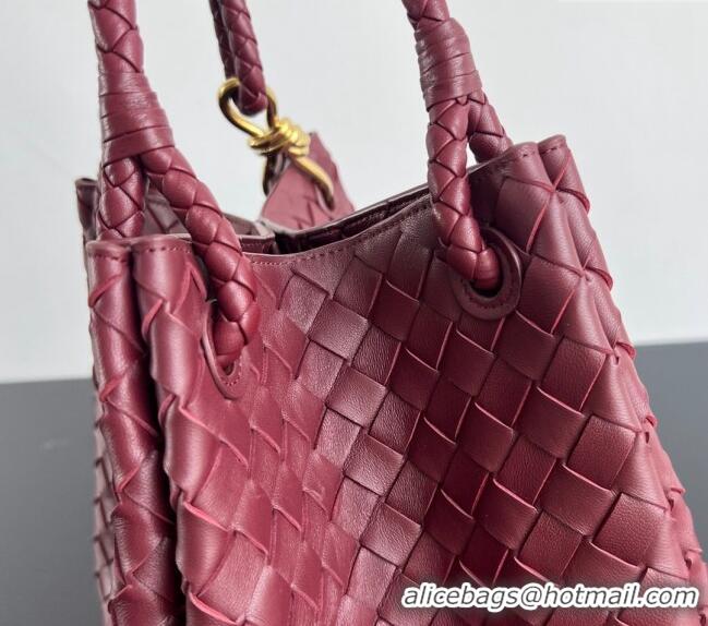 Low Cost Bottega Veneta Large Parachute Shoulder Bag in Intrecciato Leather 796571 Burgundy 2024