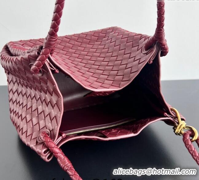 Low Cost Bottega Veneta Large Parachute Shoulder Bag in Intrecciato Leather 796571 Burgundy 2024