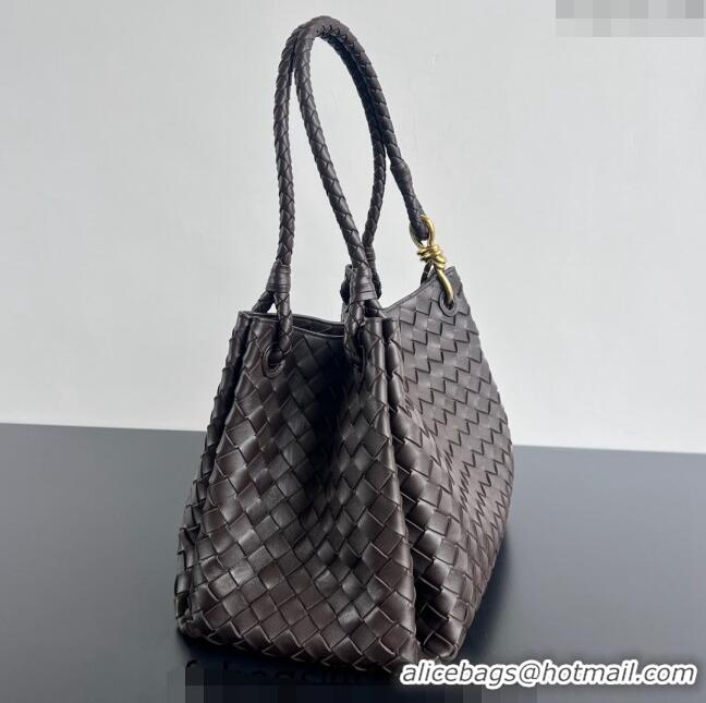 Promotional Bottega Veneta Large Parachute Shoulder Bag in Intrecciato Leather 796571 Fondant Brown 2024