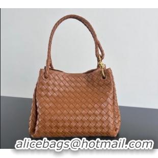 Promotional Bottega Veneta Large Parachute Shoulder Bag in Intrecciato Leather 796571 Chestnut Brown 2024