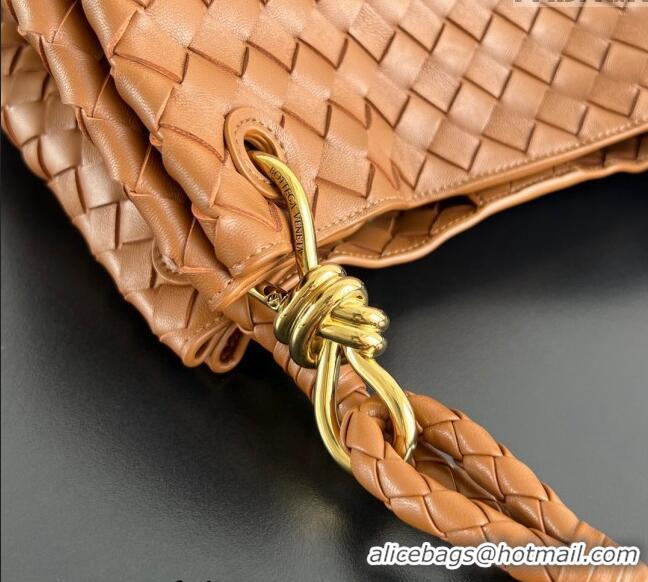 Promotional Bottega Veneta Large Parachute Shoulder Bag in Intrecciato Leather 796571 Chestnut Brown 2024