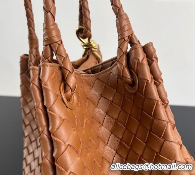 Promotional Bottega Veneta Large Parachute Shoulder Bag in Intrecciato Leather 796571 Chestnut Brown 2024