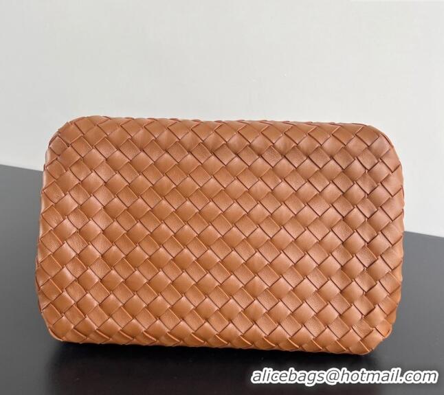 Promotional Bottega Veneta Large Parachute Shoulder Bag in Intrecciato Leather 796571 Chestnut Brown 2024