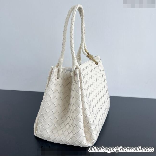 Promotional Bottega Veneta Large Parachute Shoulder Bag in Intrecciato Leather 796571 Sea Salt 2024