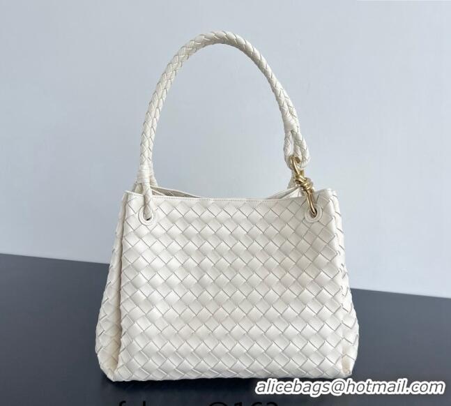 Promotional Bottega Veneta Large Parachute Shoulder Bag in Intrecciato Leather 796571 Sea Salt 2024