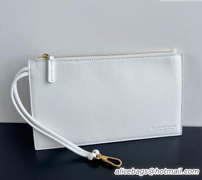 Promotional Bottega Veneta Large Parachute Shoulder Bag in Intrecciato Leather 796571 White 2024