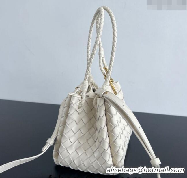 Promotional Bottega Veneta Small Parachute Shoulder Bag in Intrecciato Leather 796569 Sea Salt 2024