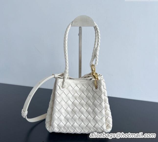 Promotional Bottega Veneta Small Parachute Shoulder Bag in Intrecciato Leather 796569 Sea Salt 2024