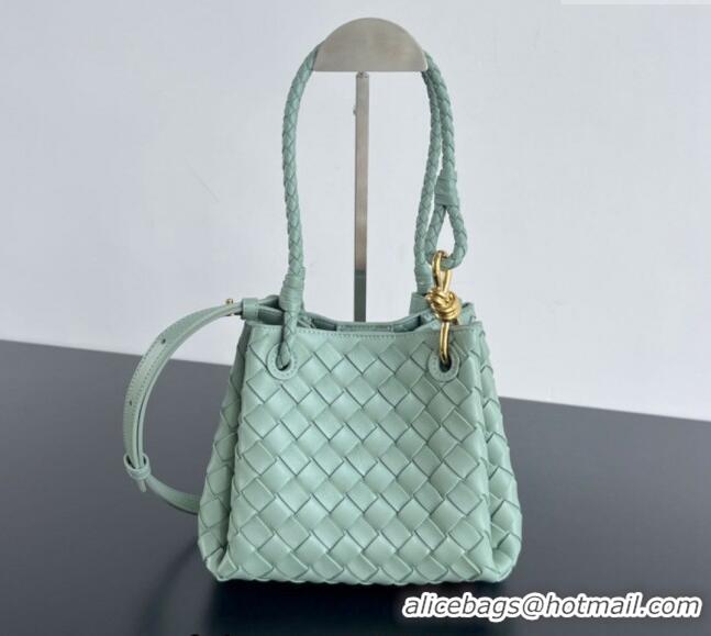 Promotional Bottega Veneta Small Parachute Shoulder Bag in Intrecciato Leather 796569 Sauge Green 2024