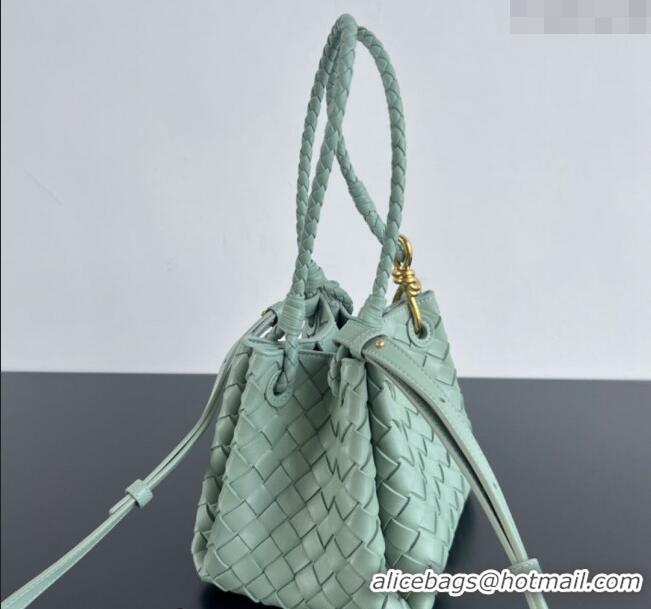 Promotional Bottega Veneta Small Parachute Shoulder Bag in Intrecciato Leather 796569 Sauge Green 2024