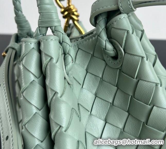 Promotional Bottega Veneta Small Parachute Shoulder Bag in Intrecciato Leather 796569 Sauge Green 2024