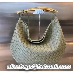 Top Quality Bottega Veneta Medium Sardine Bag in Intrecciato Leather 754988 Travertine Green 2024