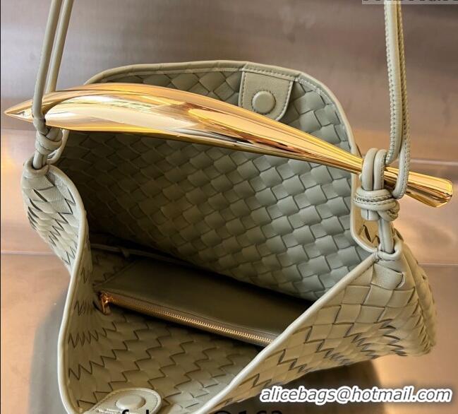 Top Quality Bottega Veneta Medium Sardine Bag in Intrecciato Leather 754988 Travertine Green 2024