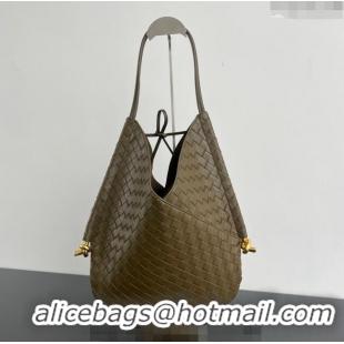 Grade Design Bottega Veneta Medium Solstice Shoulder Bag in Intrecciato Leather 740990 Mud Green 2024