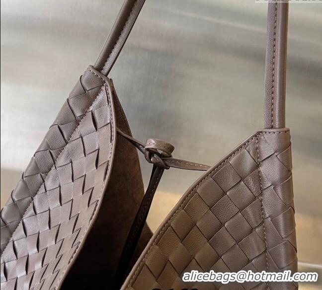 Best Quality Bottega Veneta Medium Solstice Shoulder Bag in Intrecciato Leather 740990 Fondant Brown 2024