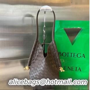 Inexpensive Bottega Veneta Small Solstice Shoulder Bag in Intrecciato Leather 740898 Fondant Brown 2024