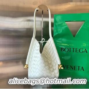 Cheapest Bottega Veneta Small Solstice Shoulder Bag in Intrecciato Leather 740898 Glacier Blue 2024