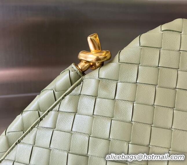 Classic Specials Bottega Veneta Small Solstice Shoulder Bag in Intrecciato Leather 740898 Travertine Green 2024