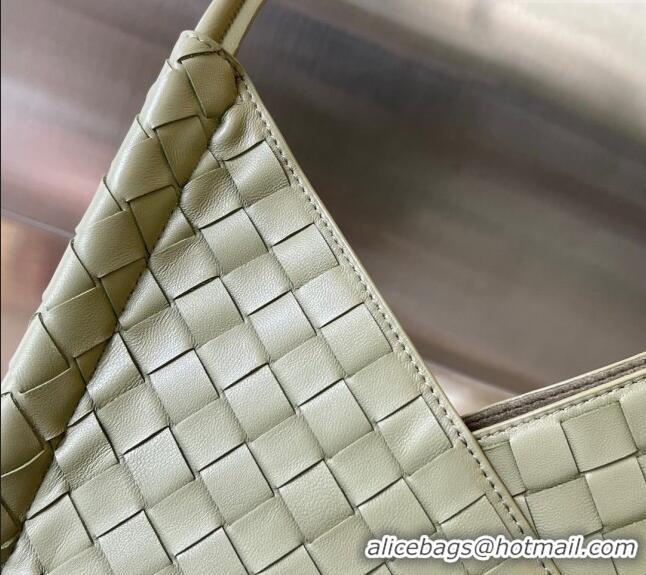 Classic Specials Bottega Veneta Small Solstice Shoulder Bag in Intrecciato Leather 740898 Travertine Green 2024