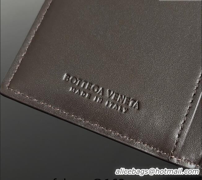 Popular Style Bottega Veneta Medium Intrecciato Leather Bi-Fold Zip Wallet 667468 Fondant Brown 2024