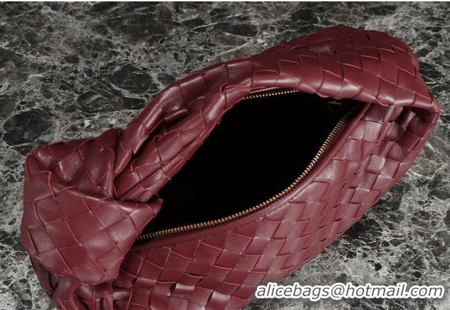 Top Grade Bottega Veneta Teen Jodie Hobo Bag 690225 Dark Burgundy 2024