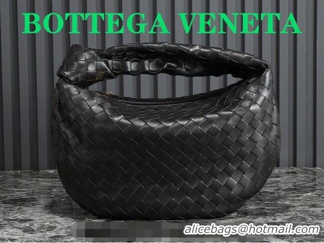 Luxury Discount Bottega Veneta Teen Jodie Hobo Bag 690225 Black/Gold 2024