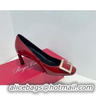 Purchase Roger Vivier Trompette Metal Buckle Pumps 7cm in Patent Leather Red 611150