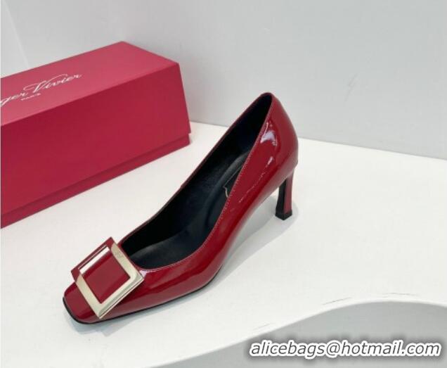 Purchase Roger Vivier Trompette Metal Buckle Pumps 7cm in Patent Leather Red 611150